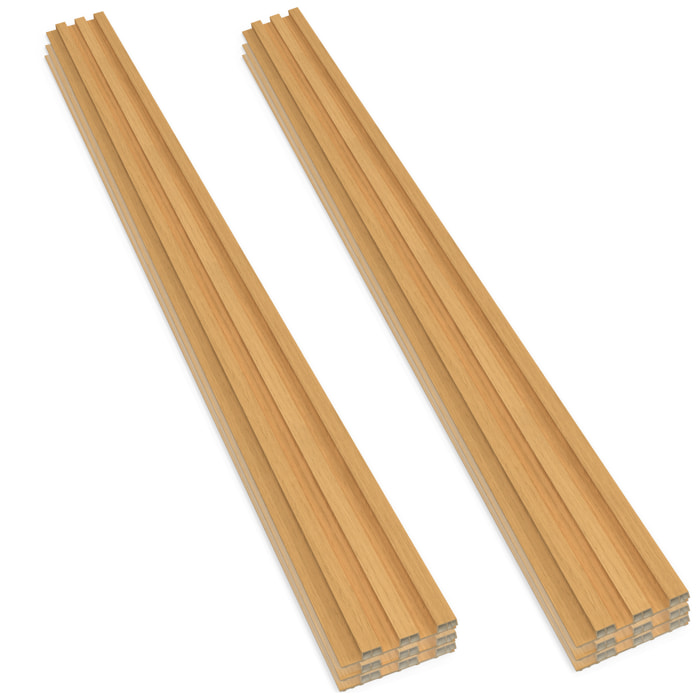 Chopin - Set 6 Pannelli Fonoassorbenti Decorativi 235x18 cm per Interno ed Esterno in WPC Oak