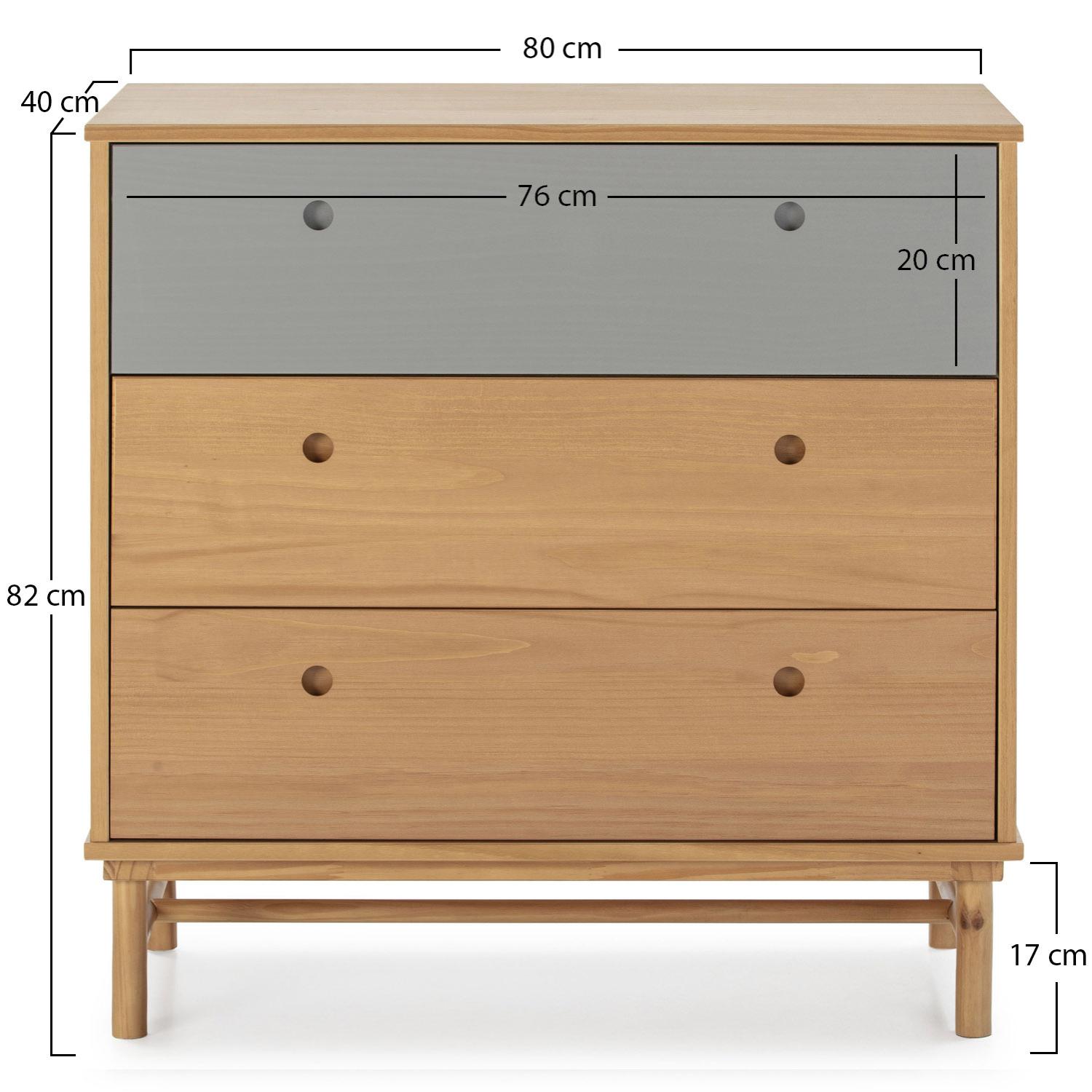 Cómoda MAGNUS 3C ROBLE/GRIS