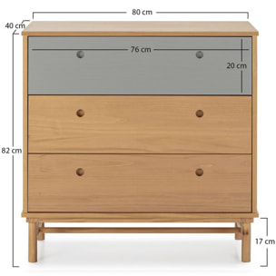 Cómoda MAGNUS 3C ROBLE/GRIS