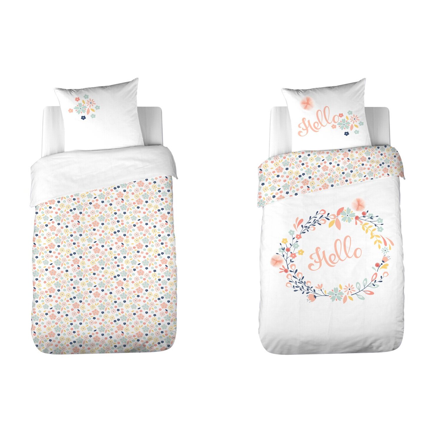 Parure de lit enfant 100% coton - hello