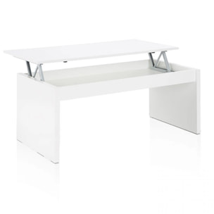 Mesa de centro elevable Evan Blanco Brillo