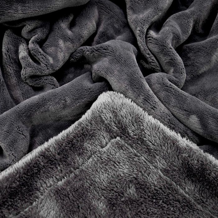 Couverture polaire 220x240cm 760g/m² - Cozy anthracite