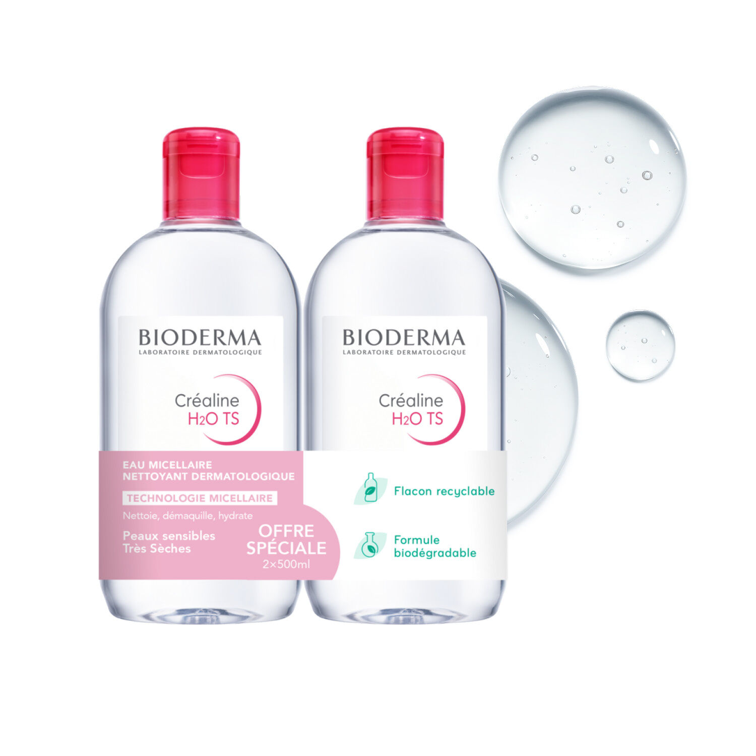 Créaline H2O TS - Solution Micellaire 2x500 ml