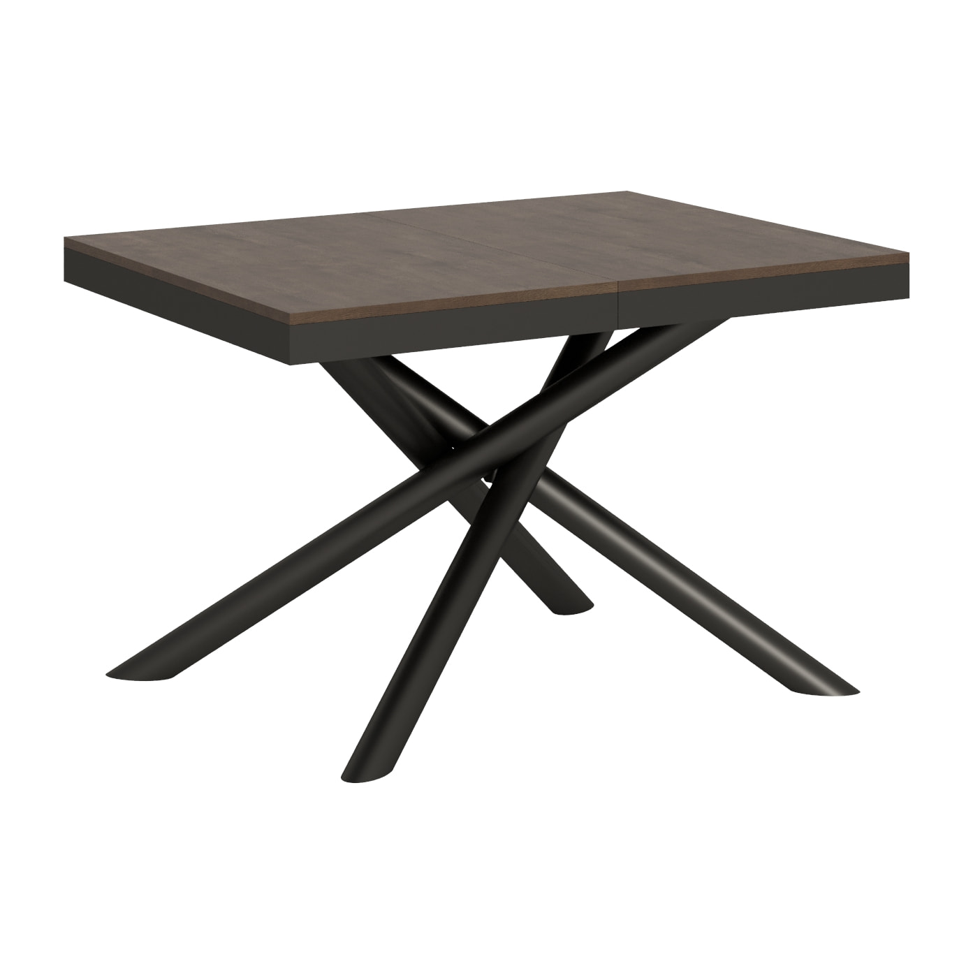 Table extensible 90x120/224 cm Famas Evolution Noyer cadre Anthracite