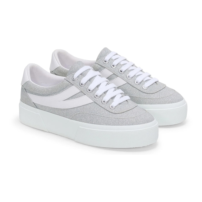 Superga - Scarpe da donna Donna Grigio - 3740 Platform Jersey Lame Blocks Leggera
