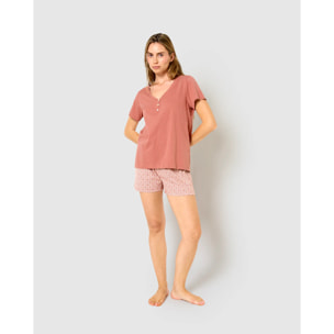 Pijama corto algodón mandolia rosette