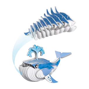 Puzle 3D de cartón con relieve. Diseño de Ballena Azul.