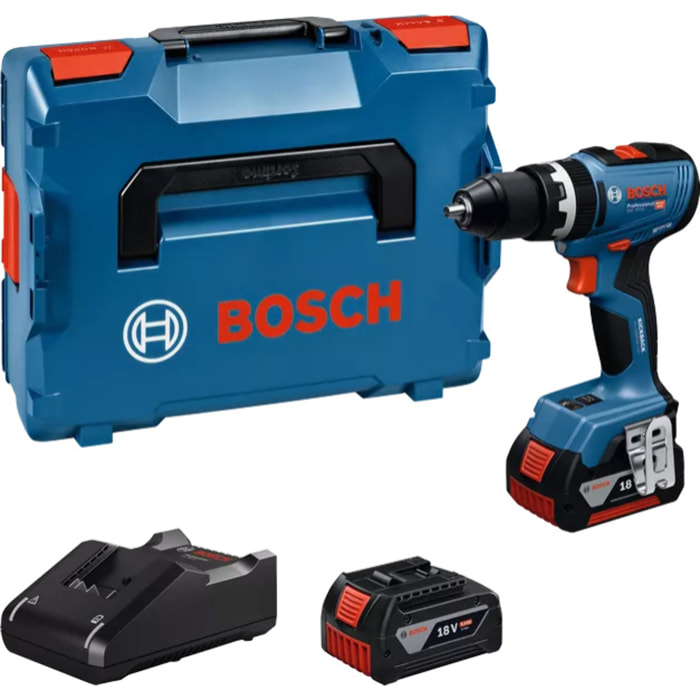 Perceuses-visseuses à percussion sans-fil - GSB 18V-65 - BOSCH - avec 2 batteries 18V 5.0Ah - chargeur - L-Boxx - 06019N3303