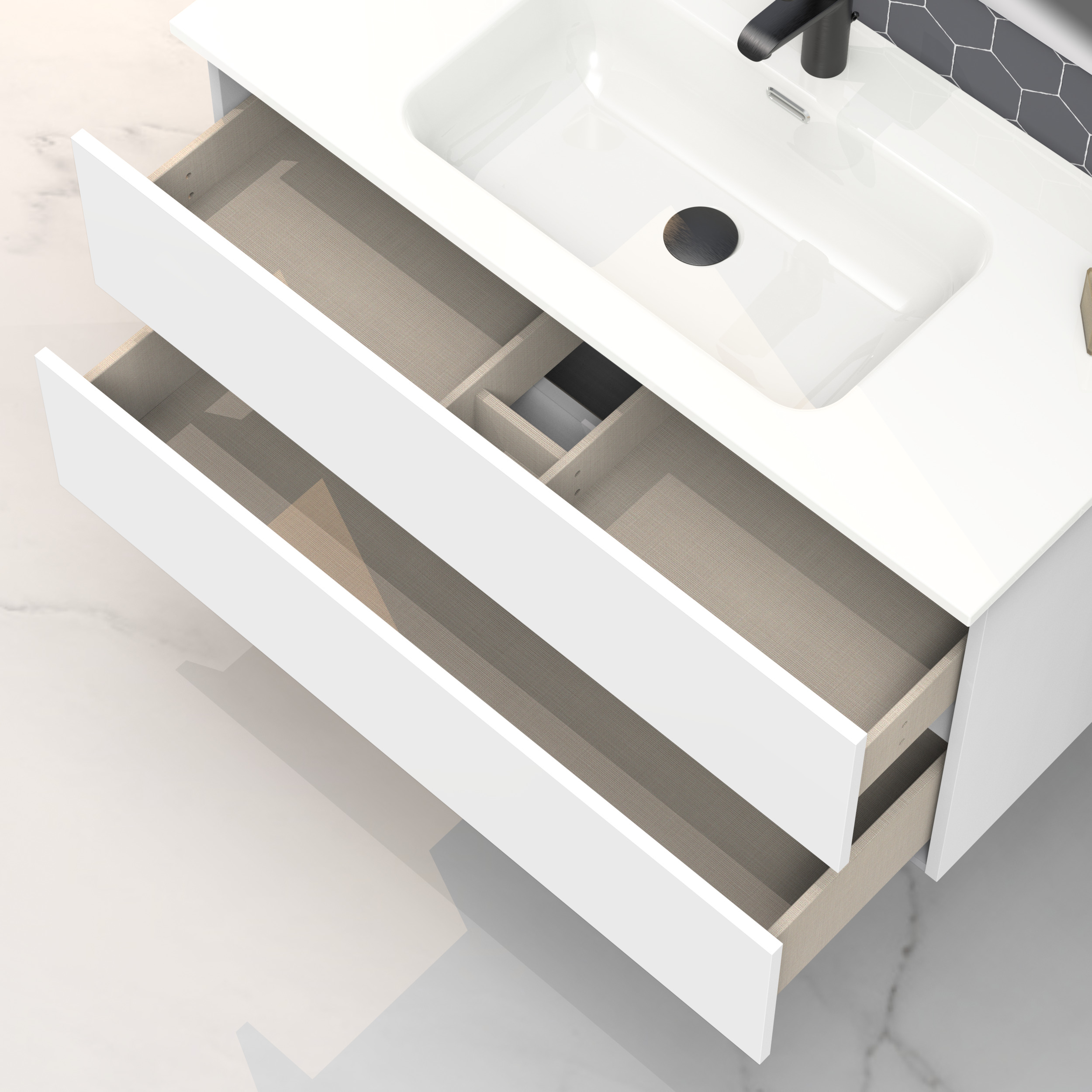 Ensemble de salle de bain IRONA 2C, 80cm, comprend lavabo et miroir