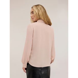 Motivi - Camicia in crêpe de chine con colletto classico - Rosa