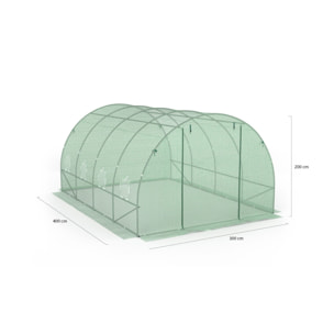 Serre tunnel verte 3x4m