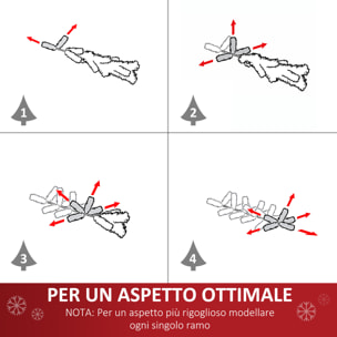 HOMCOM Albero di natale artificiale in fibra ottica con 16 luci LED a forma di stella Altezza 120 cm foltissimo