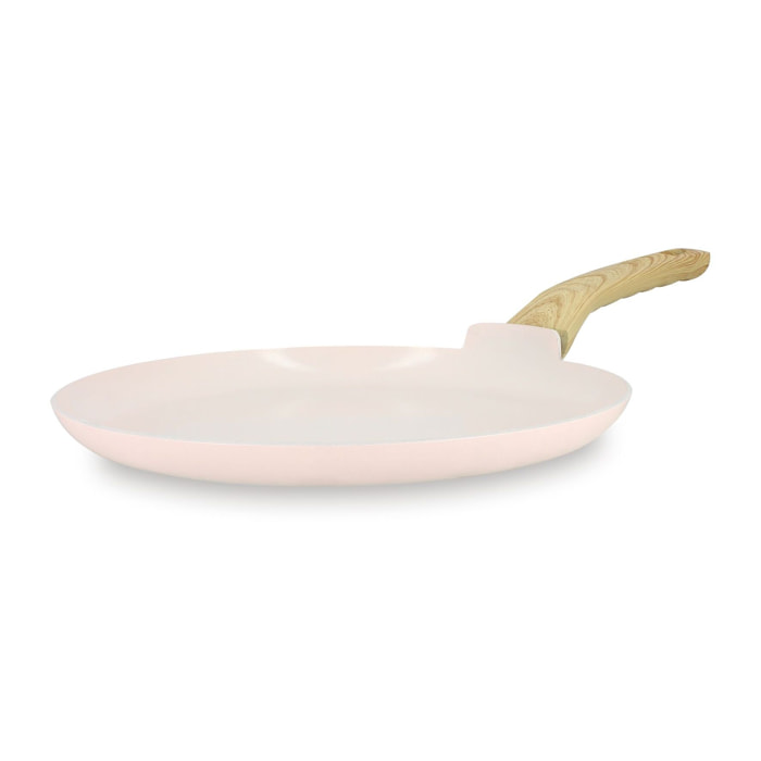 Crêpière en revêtement céramique 26cm rose - tous feux COLORAMA