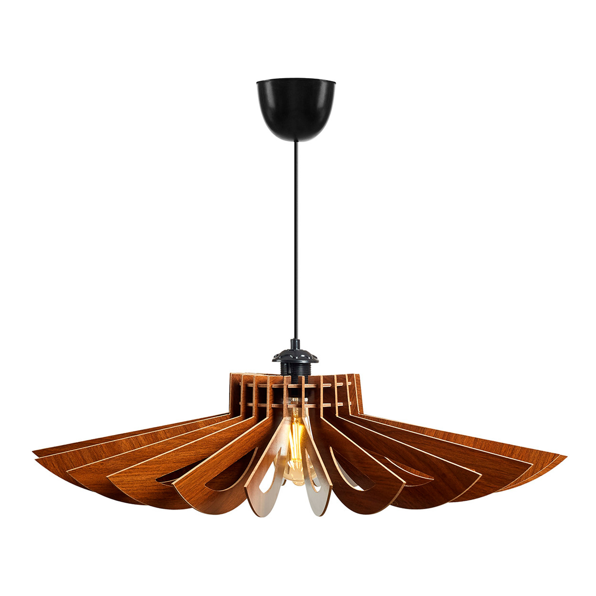 Lámpara de techo 50 cm. nogal, tipo e 27 max 45 - 60 w