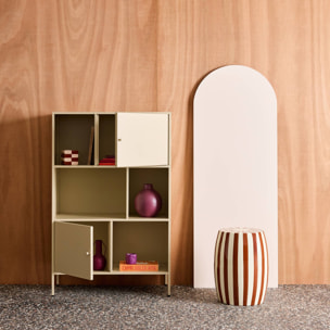 Buffet, meuble de rangement industriel métal 6 compartiments OKLAHOMA