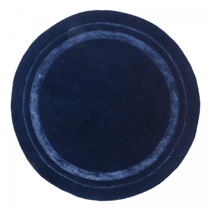 Tapis rond fait main en laine motif simple CHICDOUJ