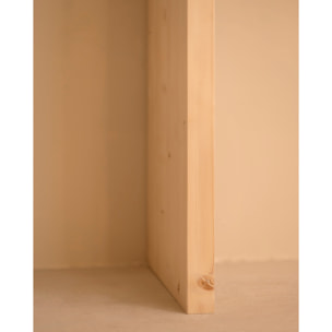 Consola de madera maciza en tono natural de 120x80cm Alto: 80 Largo: 120 Ancho: 30