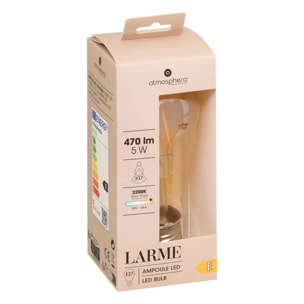 Ampoule LED "Larme" ambrée - filament droit E27