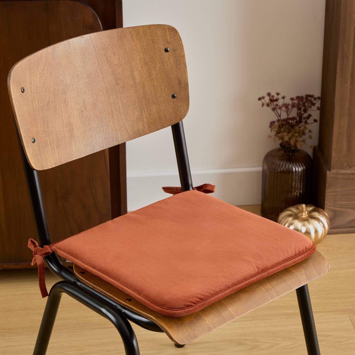 Galette de chaise Lilou terracotta 38x38cm