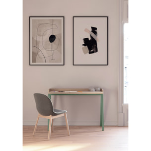 Escritorio Paris roble y verde 81x111x50
