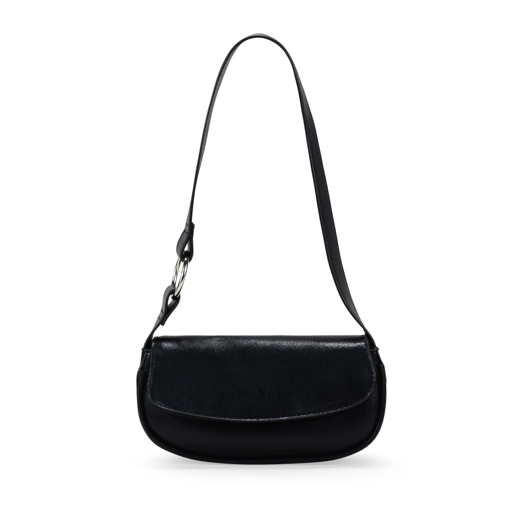 Bolso mini negro de hombro con solapa