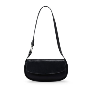 Bolso mini negro de hombro con solapa
