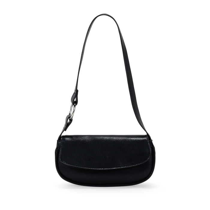 Bolso mini negro de hombro con solapa
