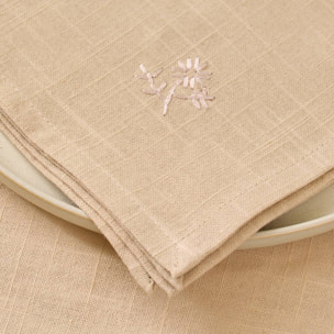 4 serviettes de table Joy 40x40cm beige lin