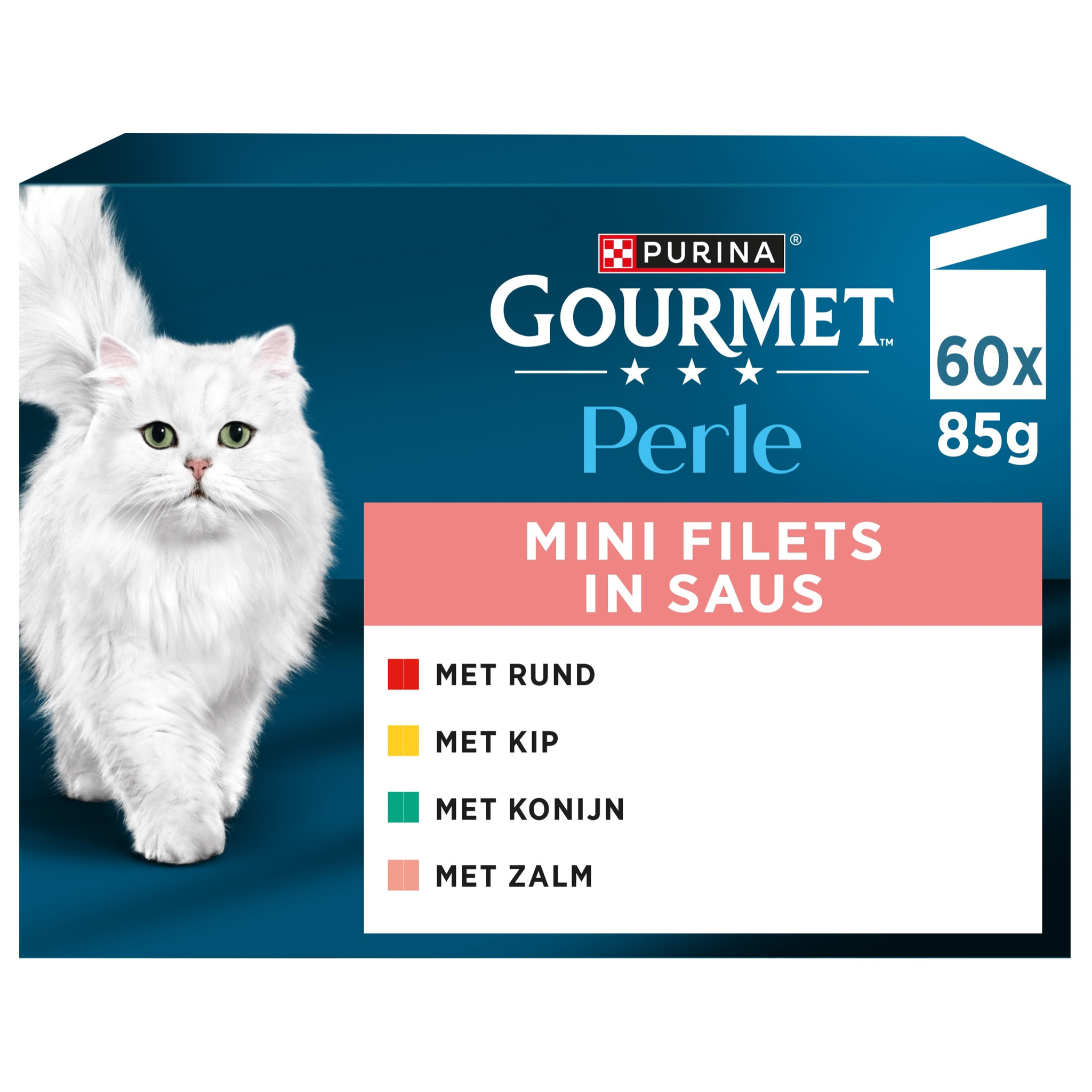 GOURMET PERLE Les Filettines en Sauce Multivariétés - 60x85g - Sachets Repas pour chat adulte