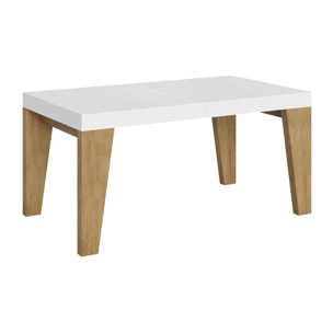 Table Naxy Mix Extensible dessus Frêne Blanc structure Chêne Nature 90x160 Allongée 264