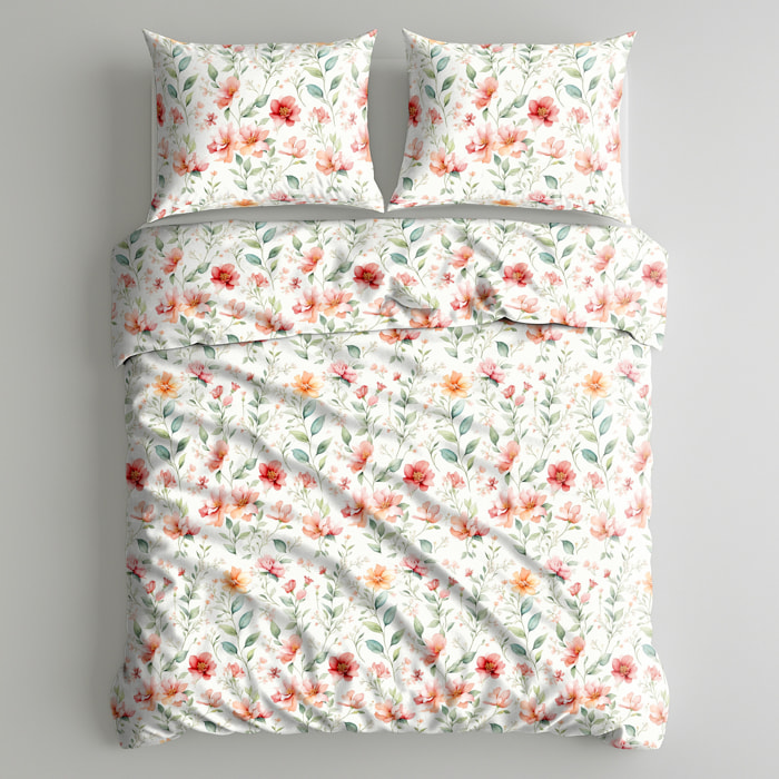 UNO CASA DESIGN Parure Copripiumino Dec.Bracciano_Matrimoniale_Arancio