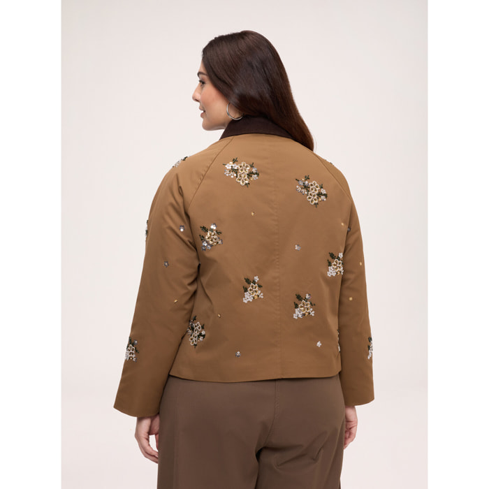 Fiorella Rubino - Giacca con ricami floreali - Marrone