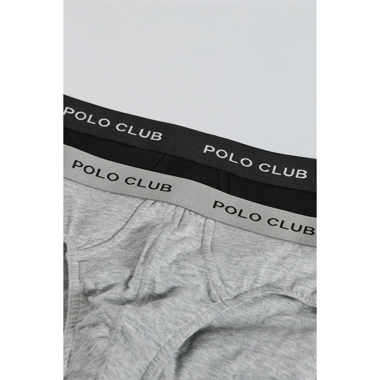 Pack di due slip nero e grigio con particolare Polo Club