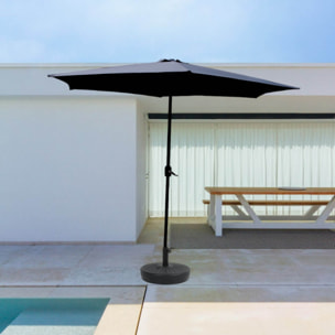 Parasol droit rond Ø 3 m gris PORTO