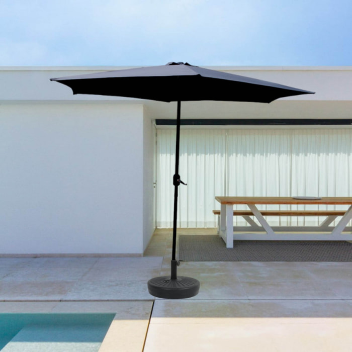 Parasol droit rond Ø 3 m gris PORTO