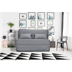 BZ banquette lit 140x200 cm avec housse et coussins - CACAO