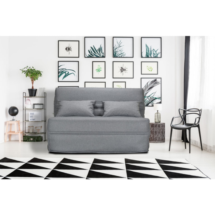 BZ banquette lit 140x200 cm avec housse et coussins - CACAO