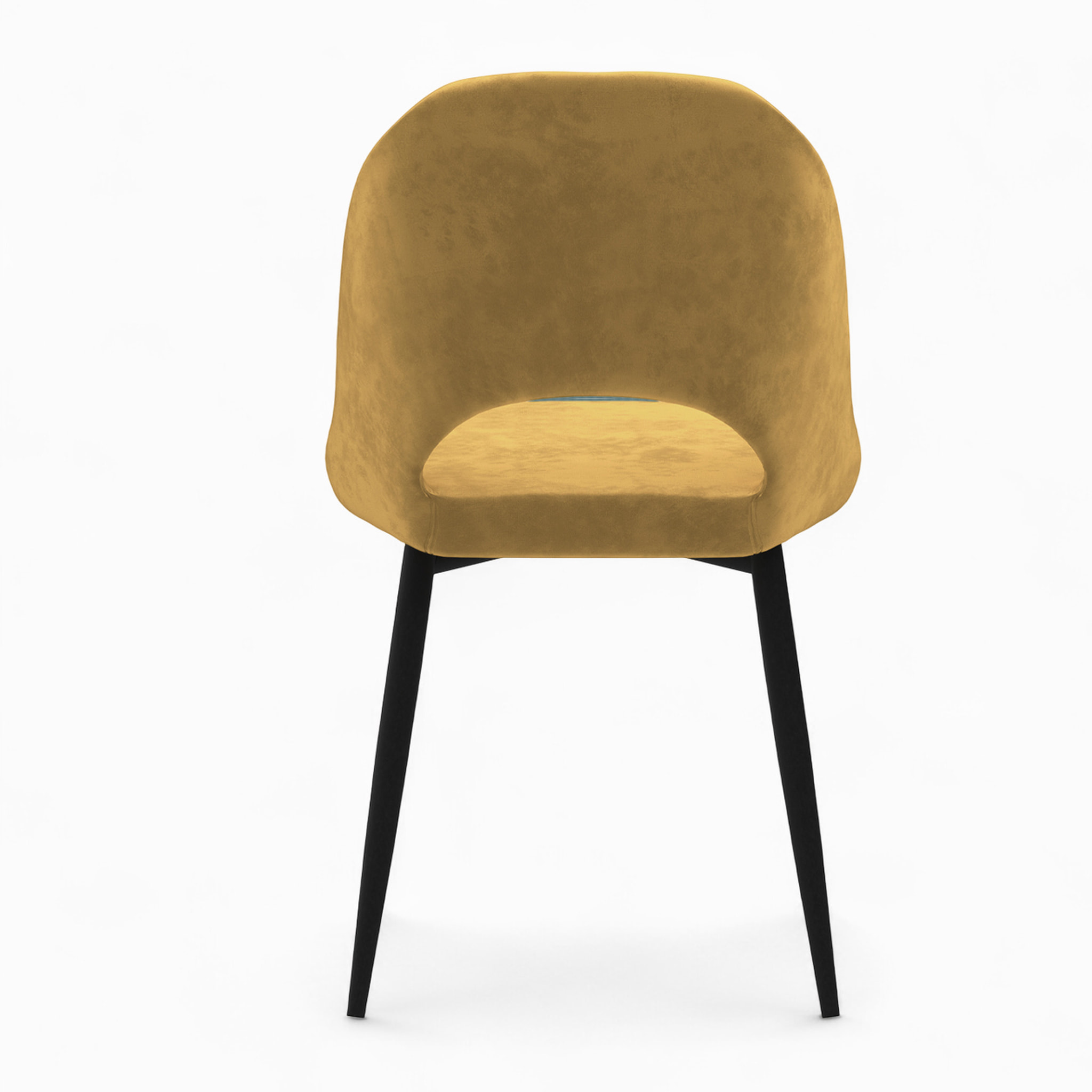 Pack 4 chaises en velours jaune - Pénélope