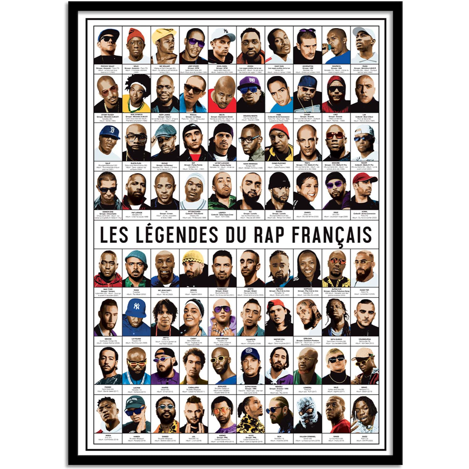 Affiche - Les légendes du rap français - Olivier Bourdereau