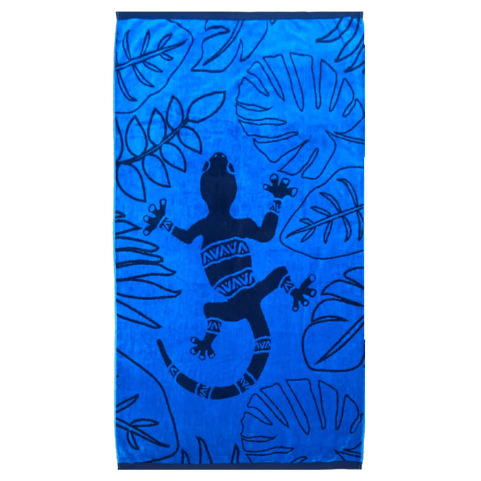 Serviette de plage éponge velours Jacquard Festo 90x170 400 g/m²