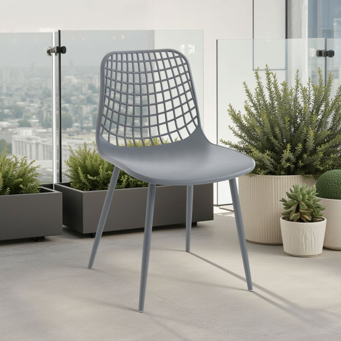 Tomasucci Lot de 4 Chaises intérieur / extérieur NAIROBI GRISes