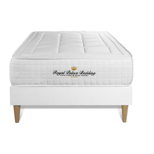 Ensemble - Matelas Mémoire de forme 24cm d'épaisseur - 3 zones de confort - Confort ferme - Sommier tapissier monobloc - 1 place