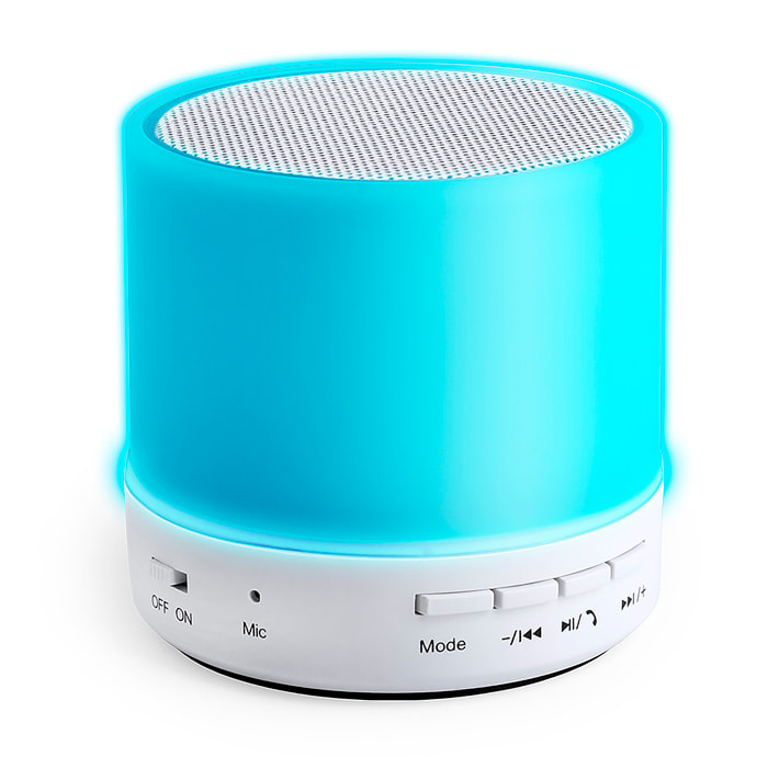 Altavoz bluetooth con luces led multicolor. Potencia Sonido 3W. Batería 300 mAh