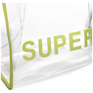 Borse Superga Donna Verde Transparent Shopping Bag