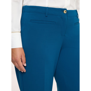 Fiorella Rubino - Pantalones Wide Leg en tejido stretch - Petrol Blue