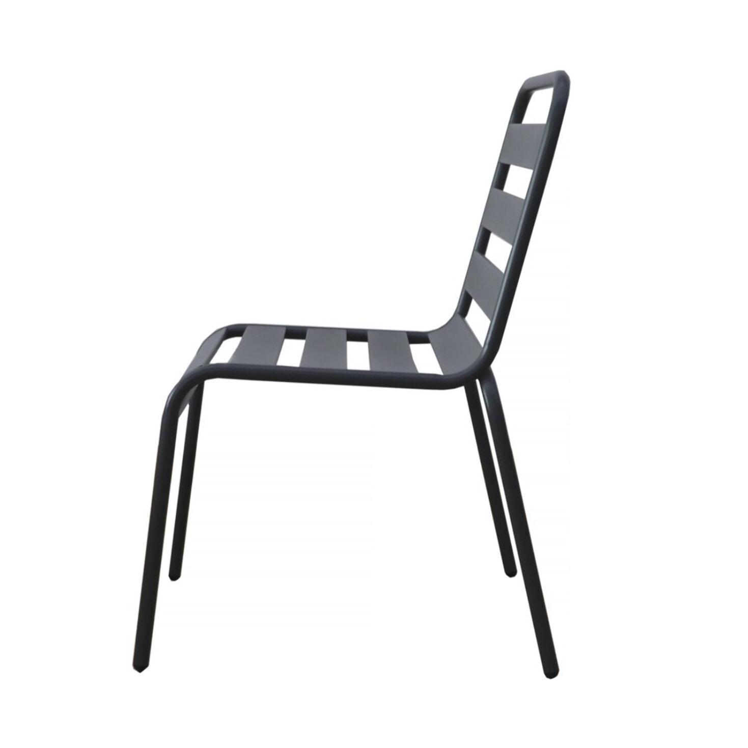 Lot de 2 chaises de jardin en métal empilables "Bilbao" - Gris