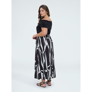 Fiorella Rubino - Vestito Chill off shoulder con stampa - Nero