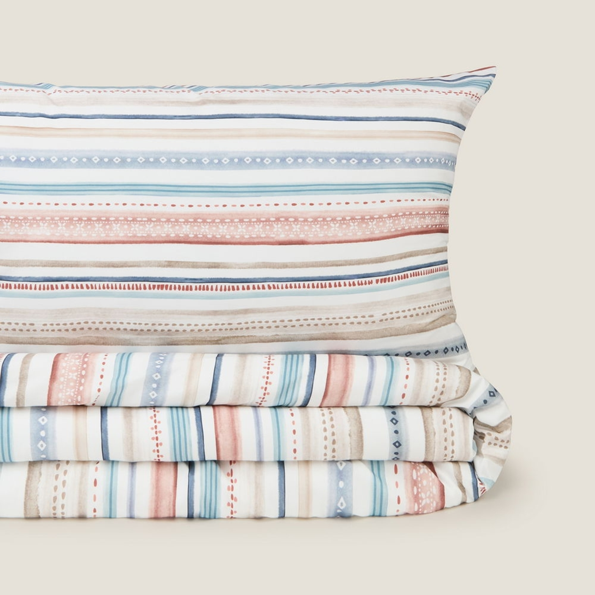 Funda nórdica rayas multicolor Onray color azul 100% Algodón percal