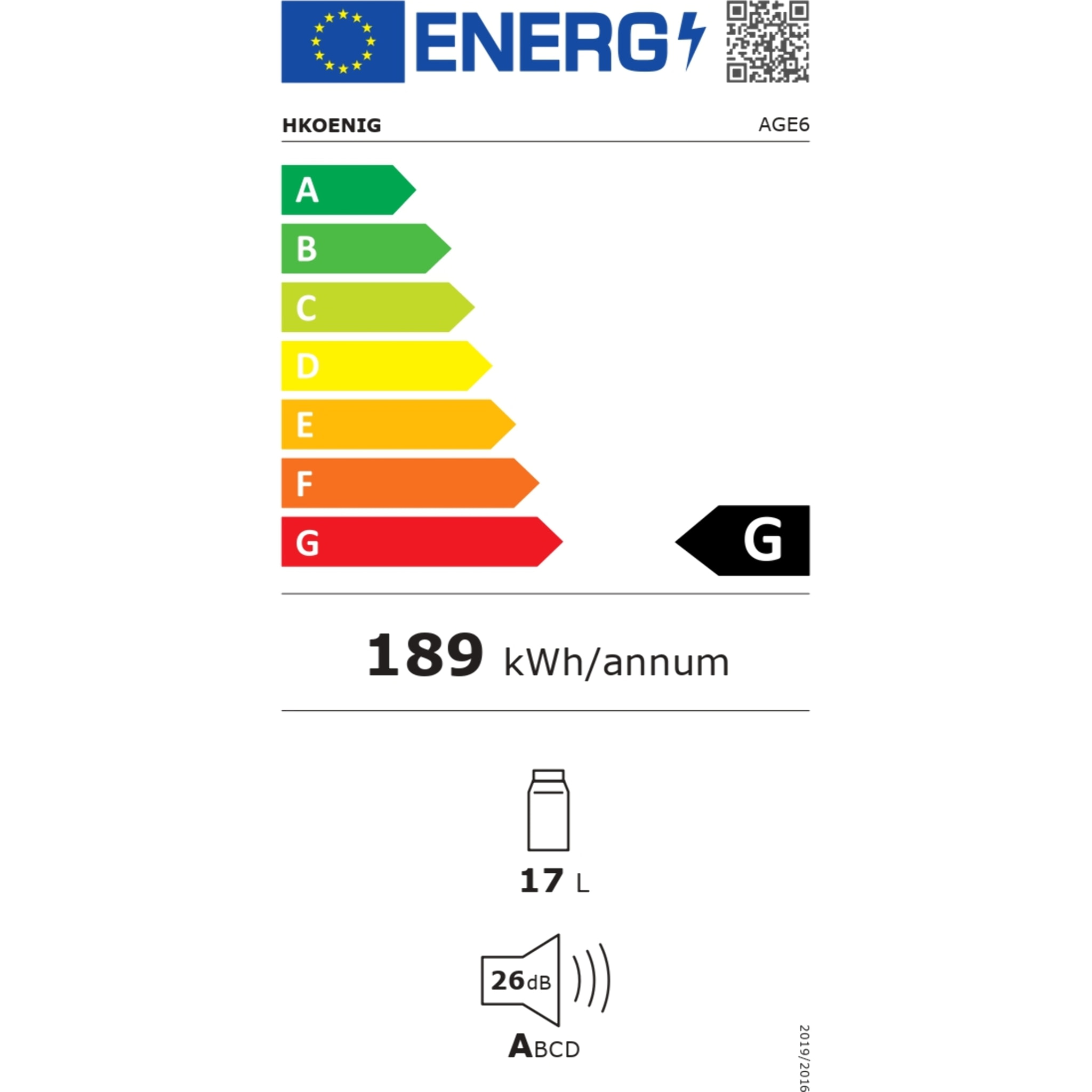 Vinoteca H.Koenig AGE6 6 botellas, 17L, 3 bandejas, termoelectrica, 26dB, 70W