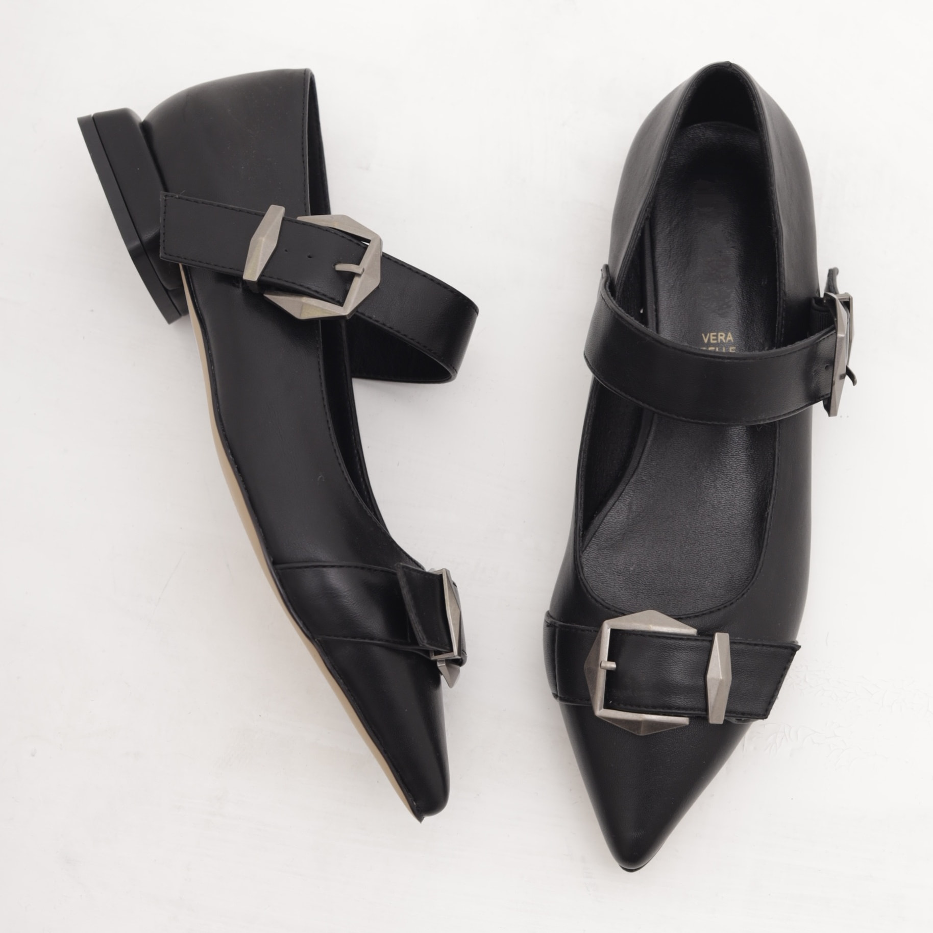 DECOLLETE FLAT FIBBIE NERO